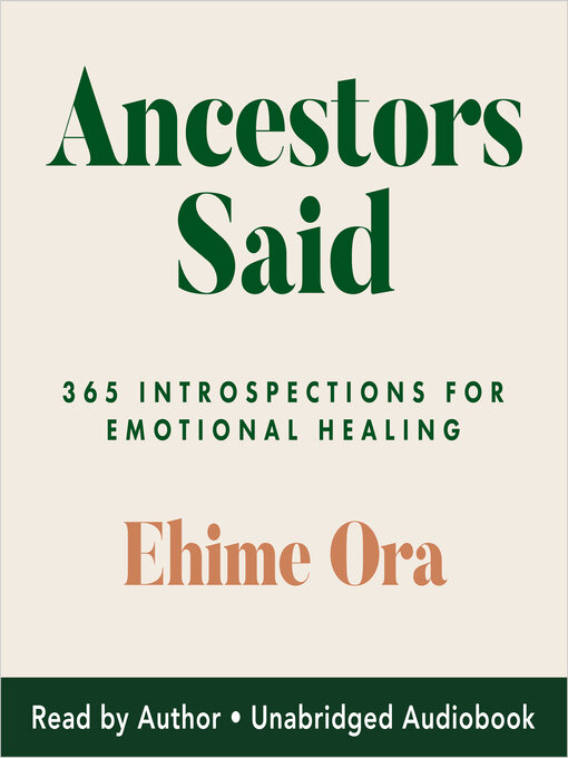 Title details for Ancestors Said by Ehime Ora - Wait list
